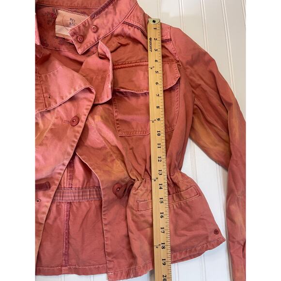 Anthropologie Hei Hei Utility Jacket Salmon Color Pockets - Size Women's Medium - Picture 4 of 7